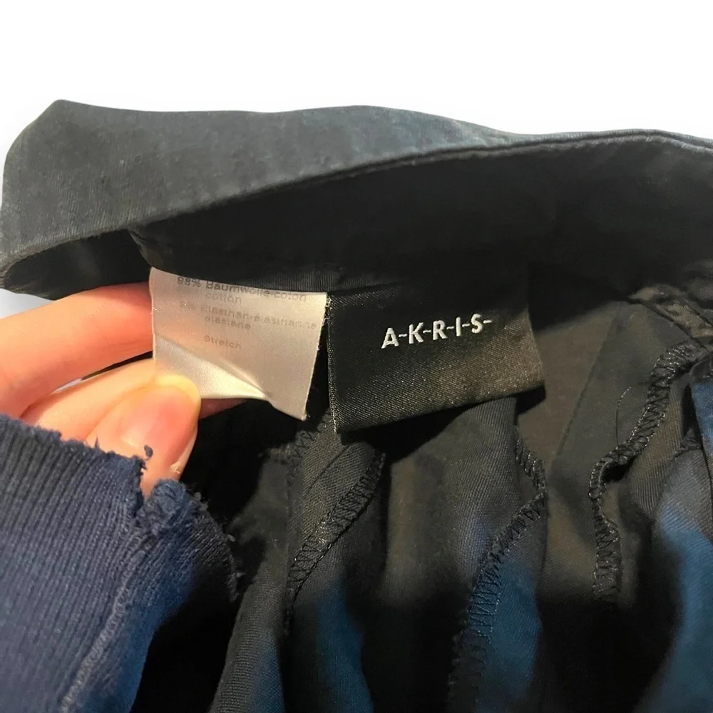 Akris Black Pleated Pants Size 12 Dress Business Professional Cotton Blend - Picture 6 of 7